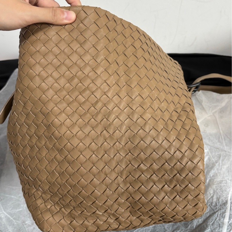 🤎bv 淺棕色編織大號tote單肩包 手提包-3