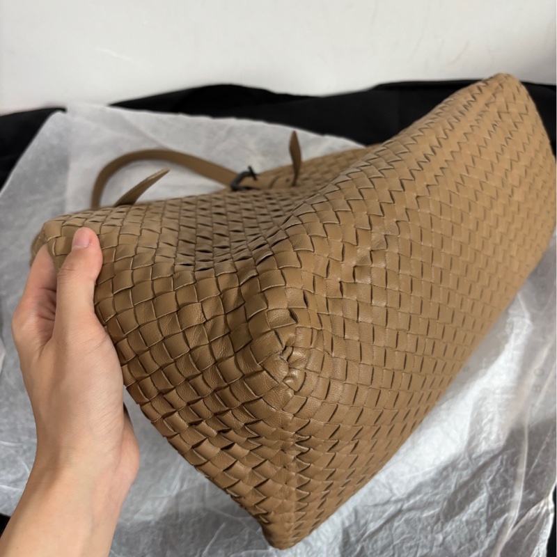 🤎bv 淺棕色編織大號tote單肩包 手提包-4