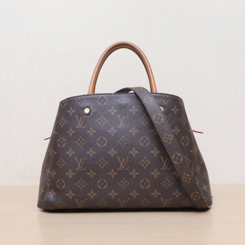 LOUIS VUITTON Montaigne蒙田中號33老花PVC金扣2017肩背包-1