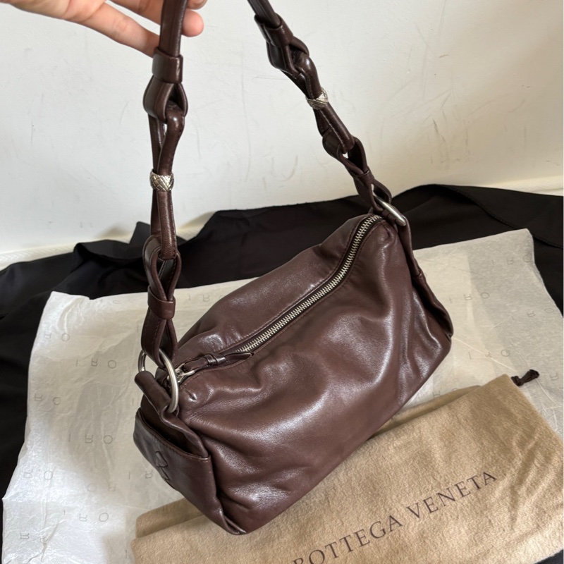 🤎bv 深棕色烏木色飯盒包 單肩包-0