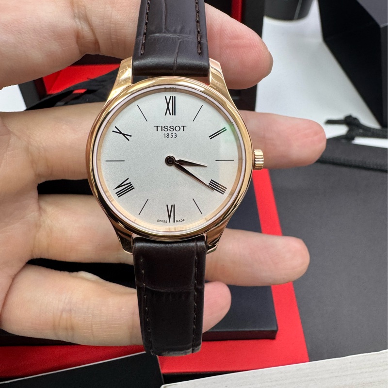 天梭 TISSOT 韓系小姊姊 瑞士復古錶 玫瑰金-5
