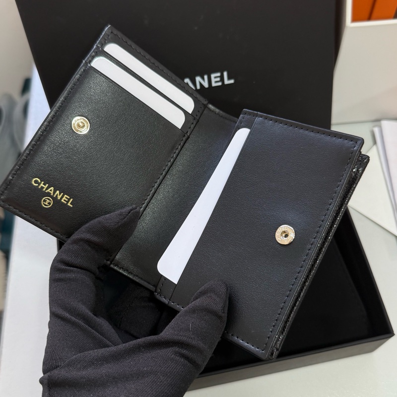 Chanel 黑色荔枝皮 卡包-2