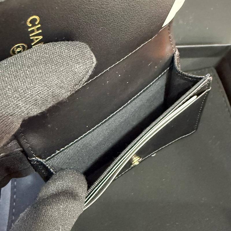 Chanel 黑色荔枝皮 卡包-3