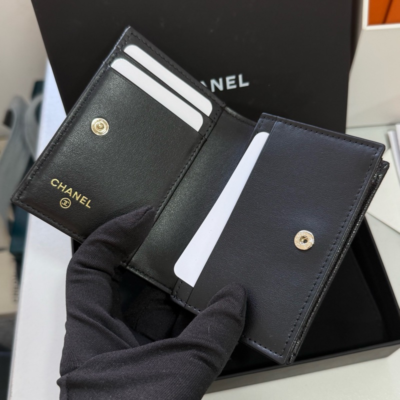 Chanel 黑色荔枝皮 卡包-4