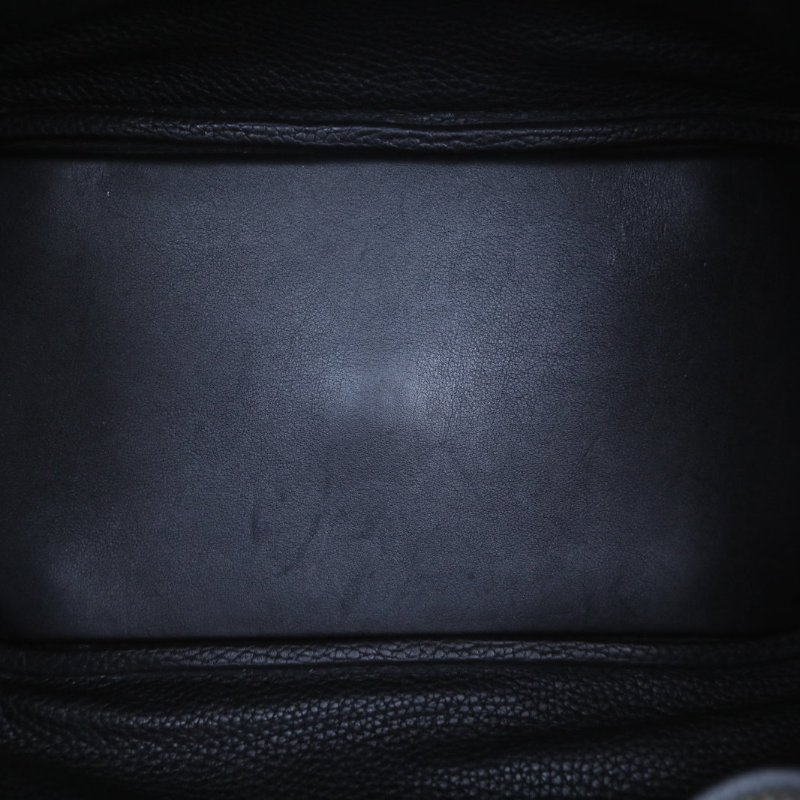 HERMES Lindy3089黑色TC皮A刻銀扣肩背包-2