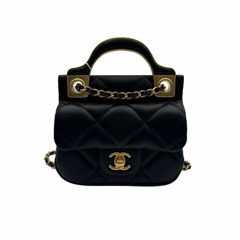 【美收精品】CHANEL 黑色羊皮小肩背包 B-979【隔月月中將轉賣至日本 上架期限30天】