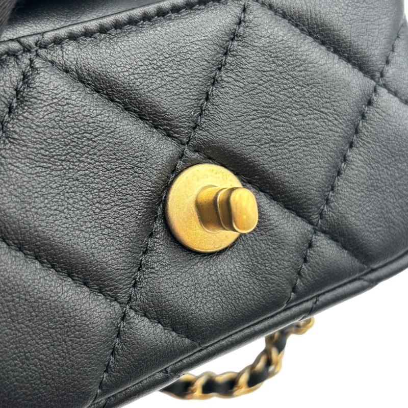 【美收精品】CHANEL 黑色羊皮小肩背包 B-979【隔月月中將轉賣至日本 上架期限30天】-15