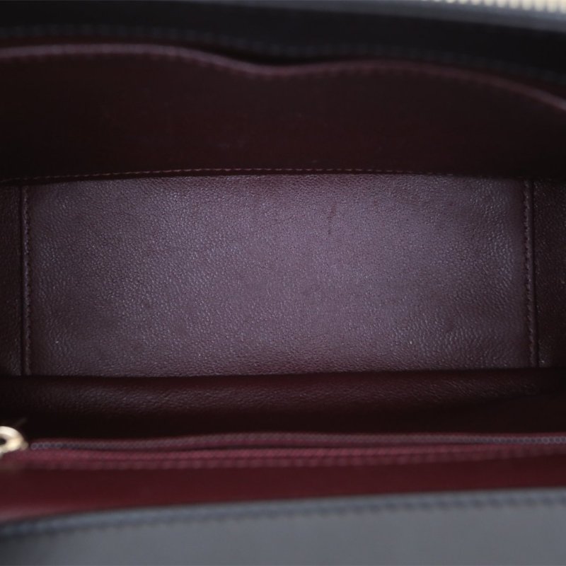 CHANEL BusinessAffinity口蓋郵差包配手柄小號19黑色荔枝牛皮23開金扣光面皮手柄肩背包-3