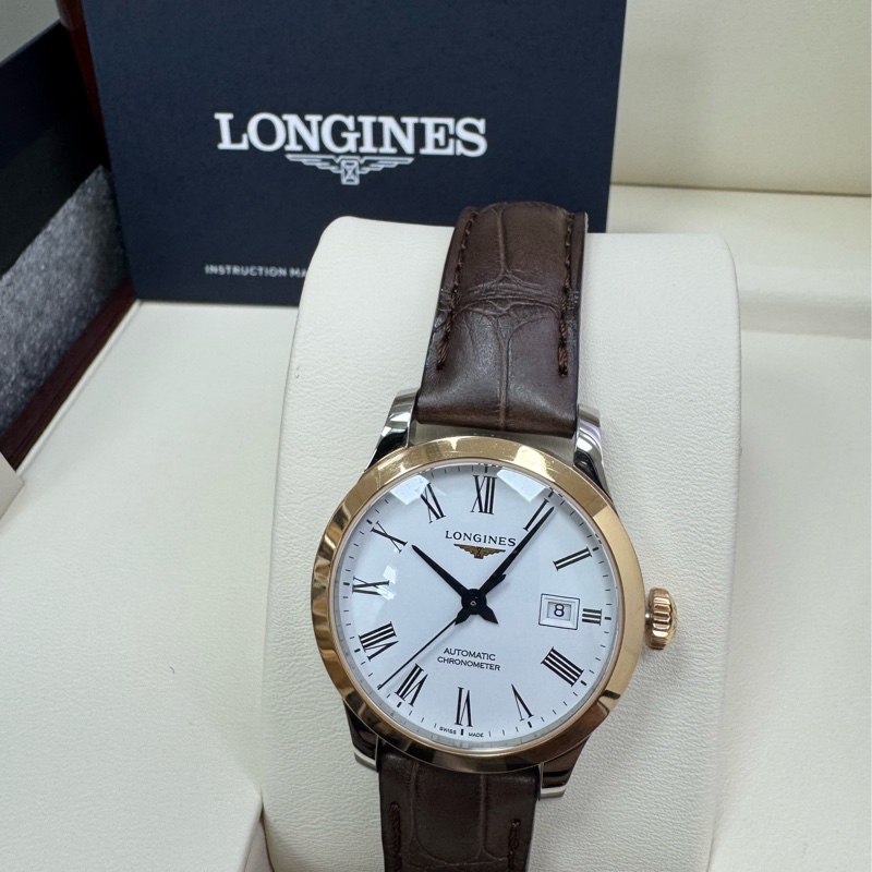 record 韓系復古風格 浪琴機械錶 保值款 18K金-0