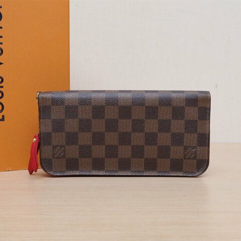 LOUIS VUITTON 棕色棋盤格PVC2014長款錢包肩背包