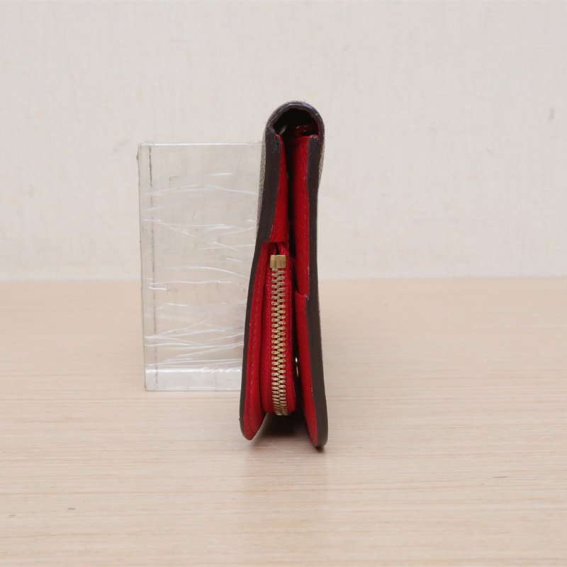 LOUIS VUITTON 棕色棋盤格PVC2014長款錢包肩背包-4