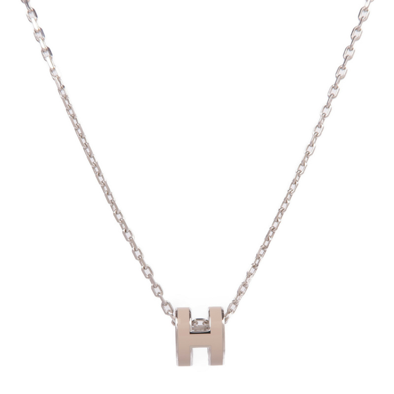 HERMES 金屬Mini Pop H Necklace項鍊Etoupe-1