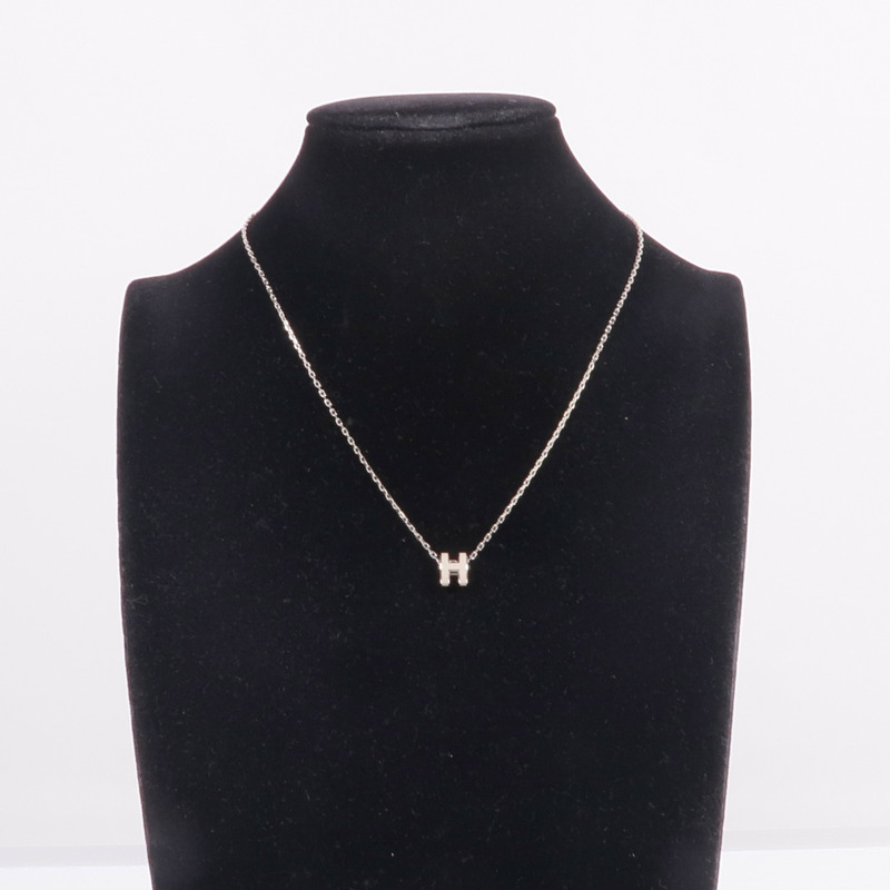 HERMES 金屬Mini Pop H Necklace項鍊Etoupe-8