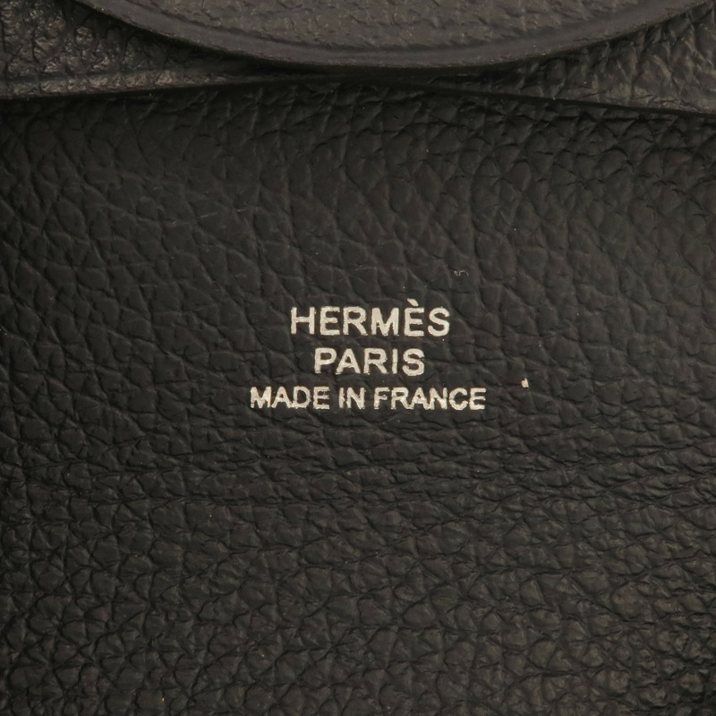 HERMES Evercolor皮革Bastia Change Purse銀扣零錢包Bleu Nuit-11