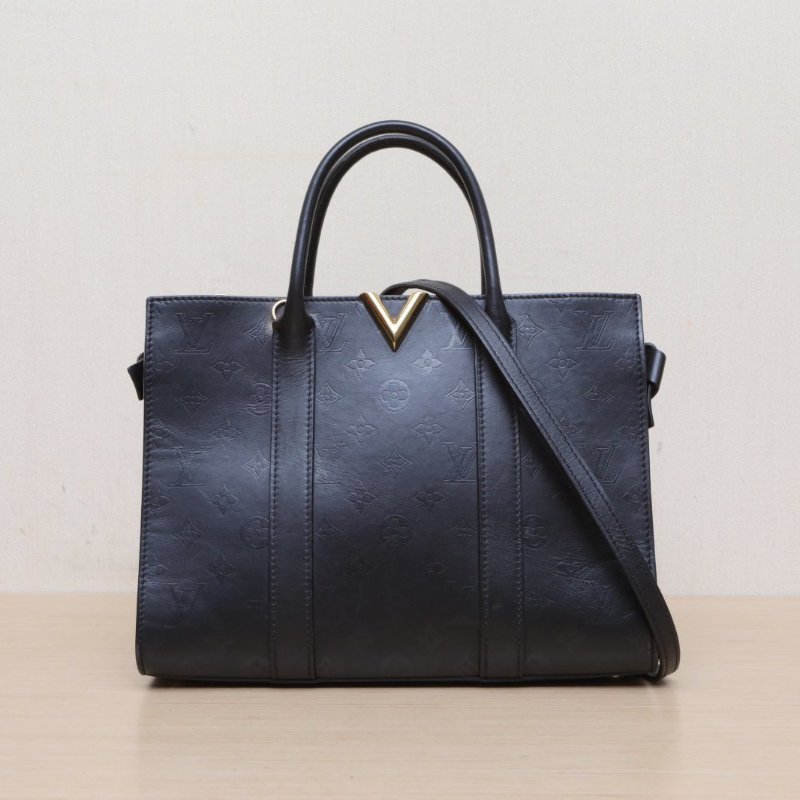 LOUIS VUITTON 黑色牛皮金扣2017verytote手提單肩包肩背包-1