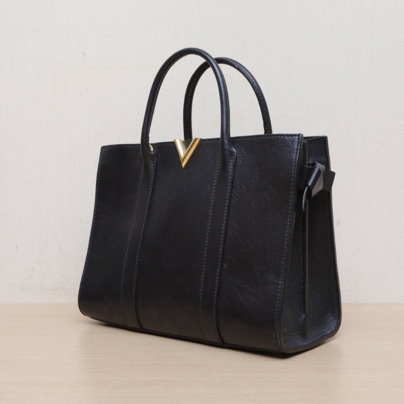 LOUIS VUITTON 黑色牛皮金扣2017verytote手提單肩包肩背包-4