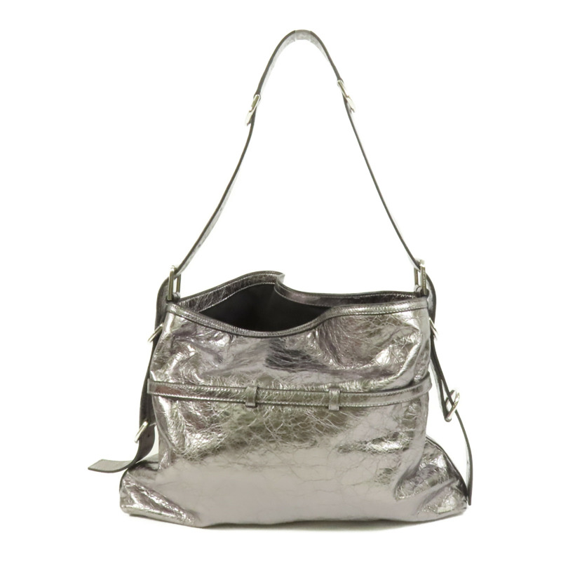 GIVENCHY 牛皮皮革Voyou MM銀扣肩背袋-1