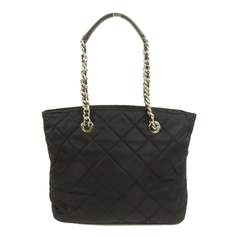 PRADA 尼龍Tote Bag銀扣肩背袋-1