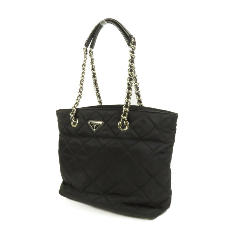 PRADA 尼龍Tote Bag銀扣肩背袋-2