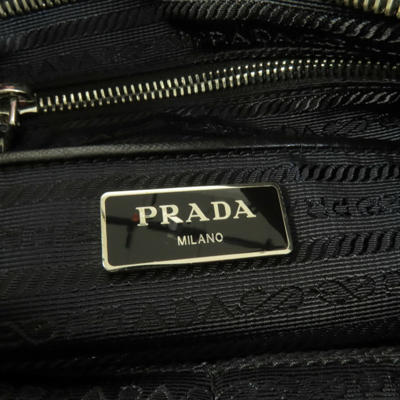 PRADA 尼龍Tote Bag銀扣肩背袋-7