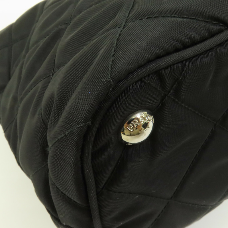 PRADA 尼龍Tote Bag銀扣肩背袋-10