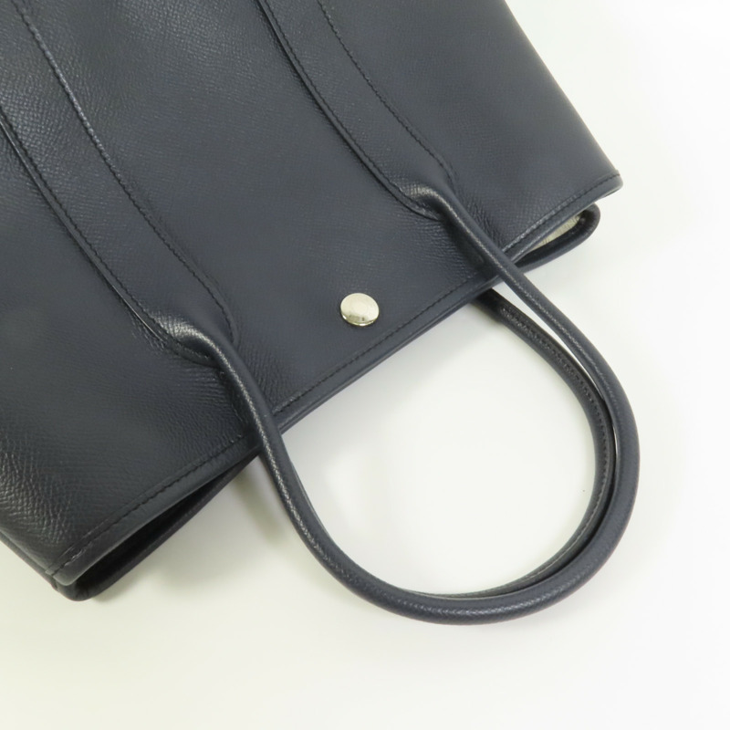 HERMES Epsom皮革Garden Party TPM銀扣手挽袋Bleu Indigo-4