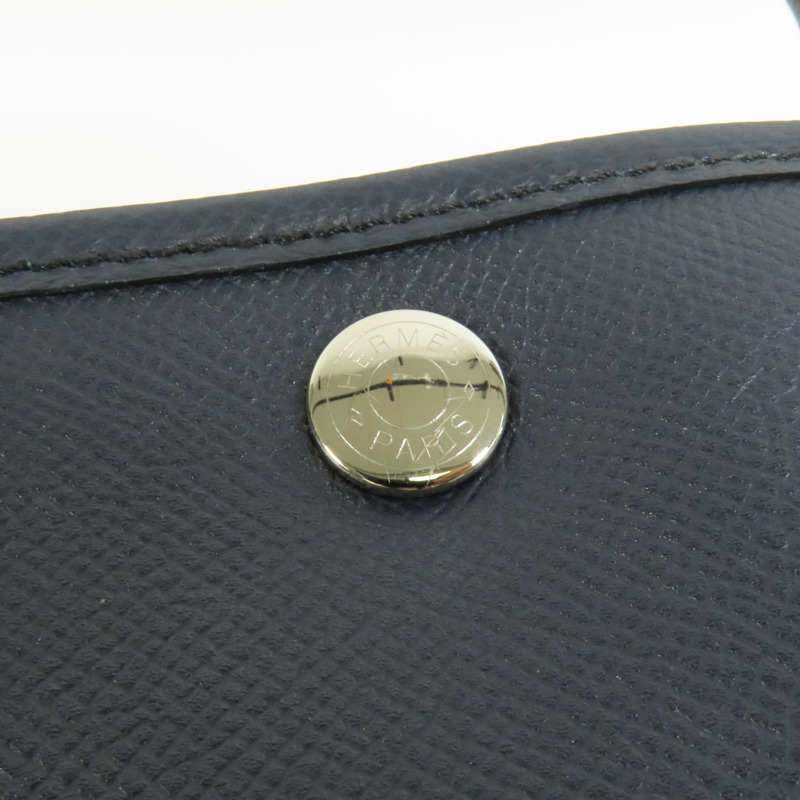 HERMES Epsom皮革Garden Party TPM銀扣手挽袋Bleu Indigo-6