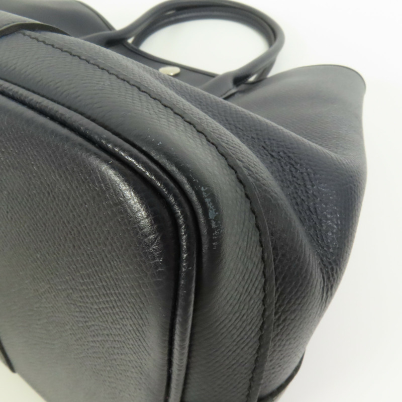 HERMES Epsom皮革Garden Party TPM銀扣手挽袋Bleu Indigo-13