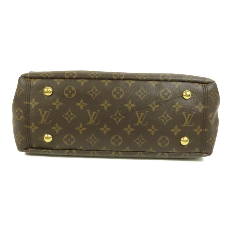 LOUIS VUITTON Monogram Pallas金扣手挽肩背兩用袋棕色/紅色-3