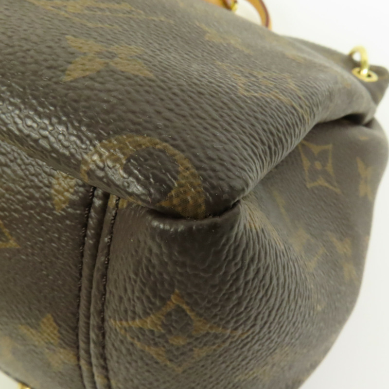 LOUIS VUITTON Monogram Pallas金扣手挽肩背兩用袋棕色/紅色-14