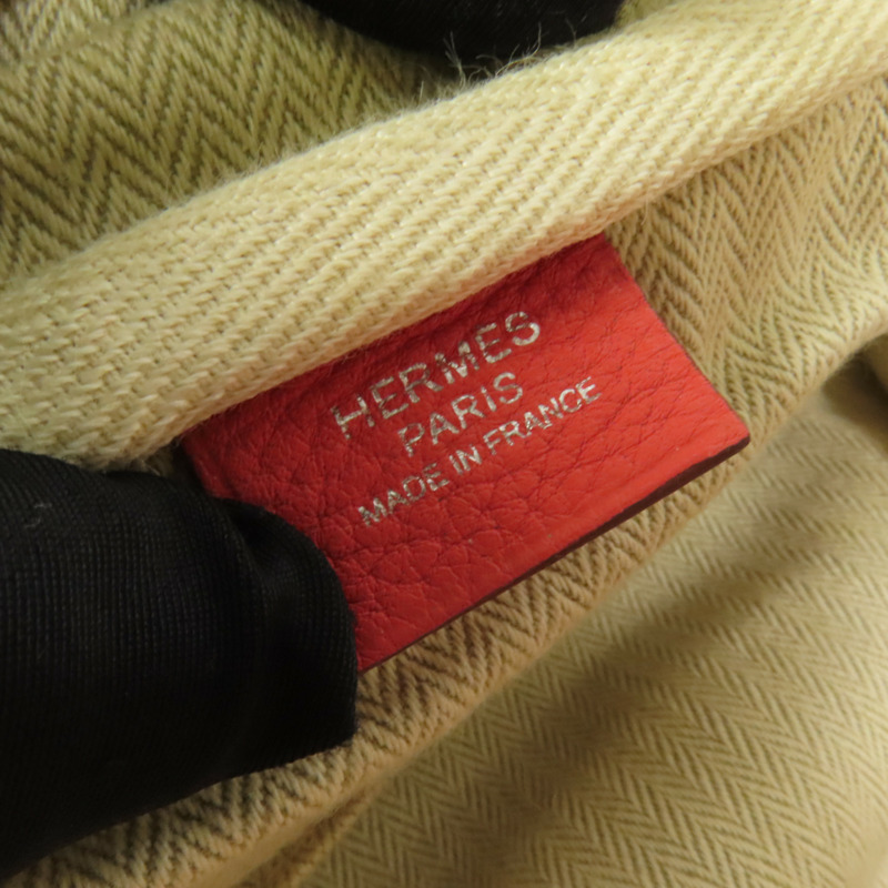 HERMES Clemence皮革Victoria 35銀扣手挽袋Rouge Pivoine-9
