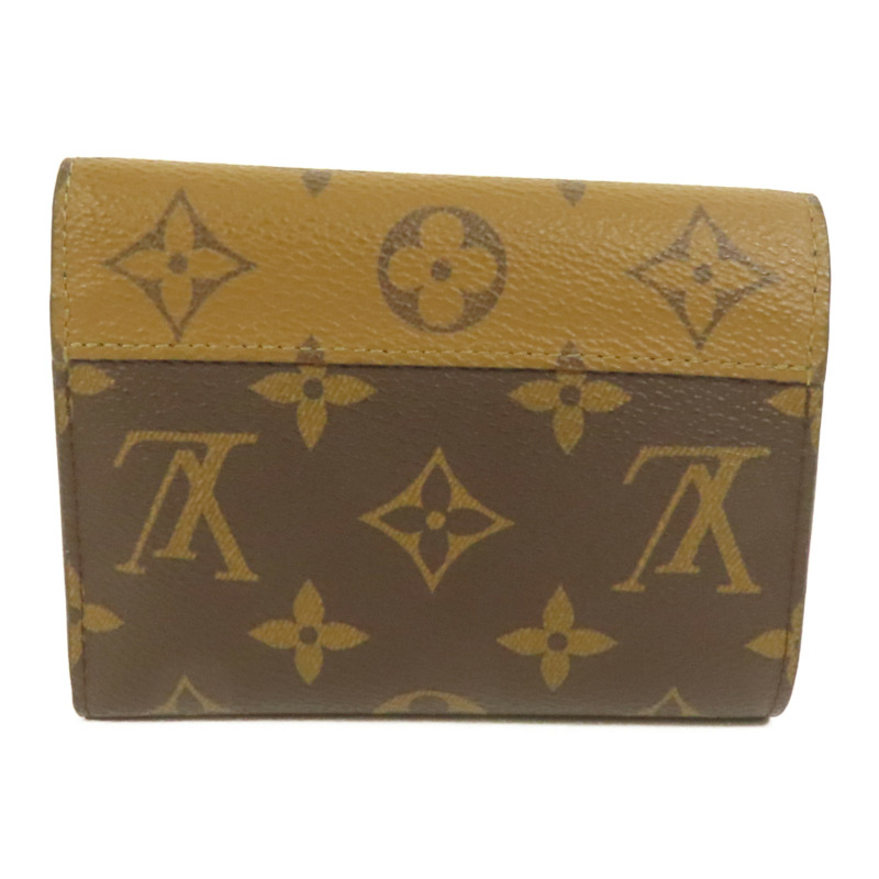 LOUIS VUITTON Monogram/Monogram Reverse Victorine Wallet金扣錢包棕色-1