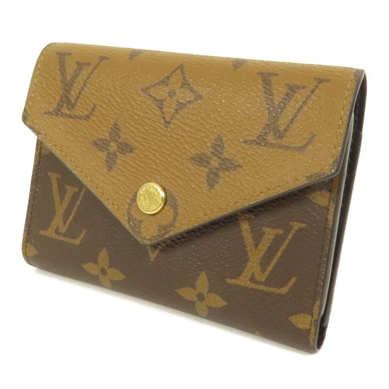LOUIS VUITTON Monogram/Monogram Reverse Victorine Wallet金扣錢包棕色-2