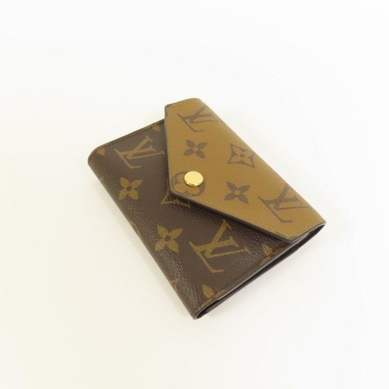 LOUIS VUITTON Monogram/Monogram Reverse Victorine Wallet金扣錢包棕色-3