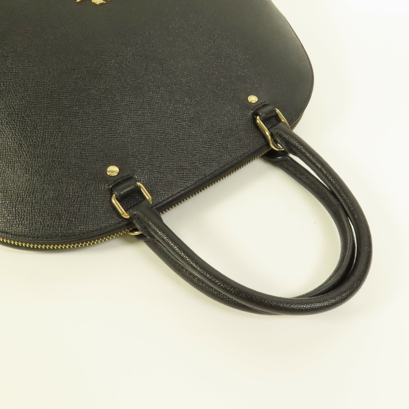 COACH 牛皮皮革Handbag金扣手挽袋-4