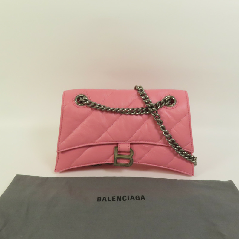 BALENCIAGA 牛皮皮革Crush Small銀扣鏈帶肩背袋-10