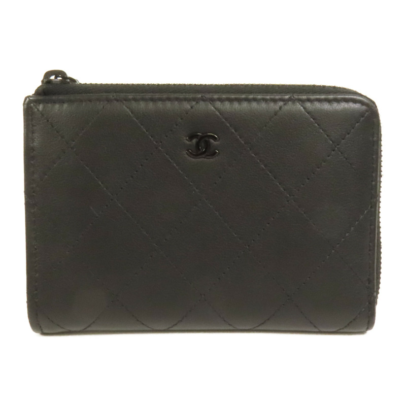 CHANEL 羊皮皮革CoCo SoBlack L錢包-0