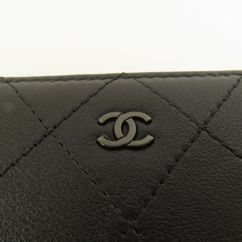 CHANEL 羊皮皮革CoCo SoBlack L錢包-6