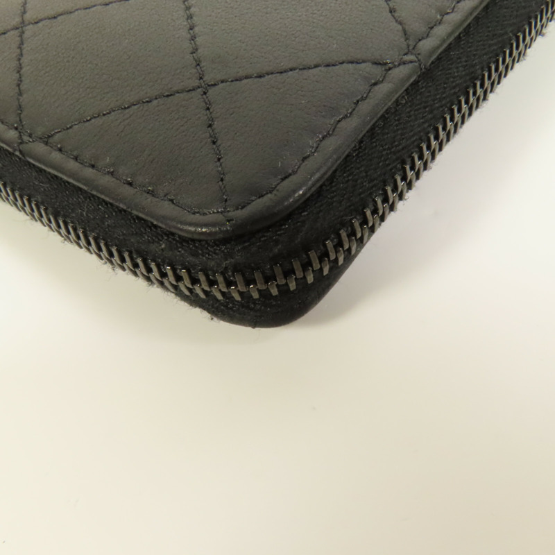 CHANEL 羊皮皮革CoCo SoBlack L錢包-10