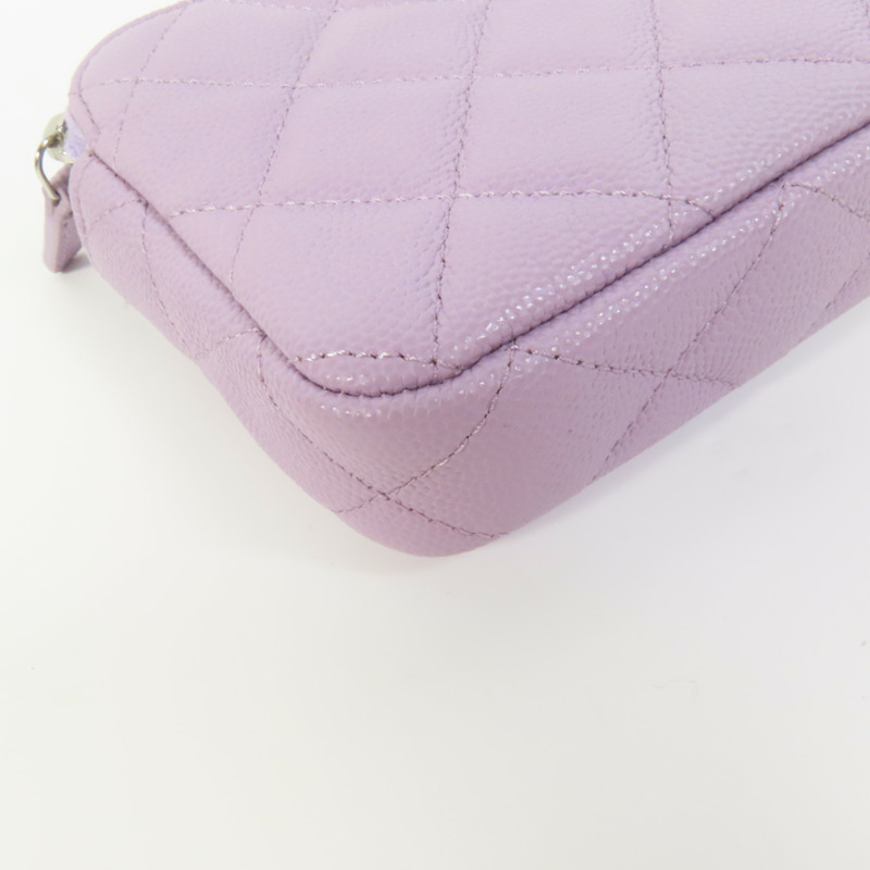 CHANEL 牛皮皮革Chain Shoulder銀扣鏈帶肩背袋-10