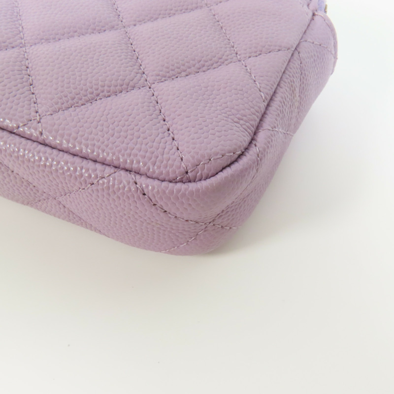 CHANEL 牛皮皮革Chain Shoulder銀扣鏈帶肩背袋-11