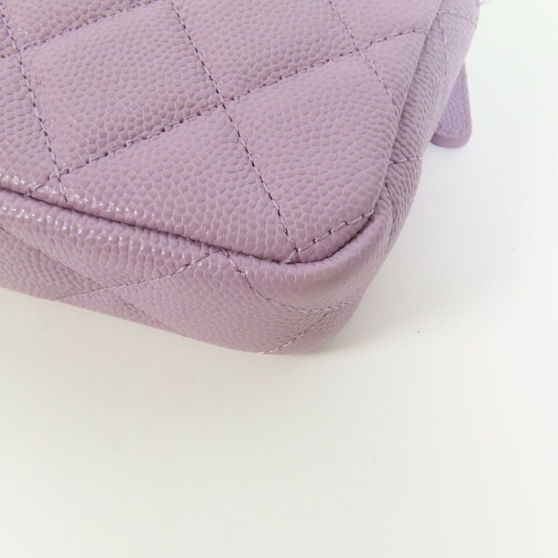 CHANEL 牛皮皮革Chain Shoulder銀扣鏈帶肩背袋-13