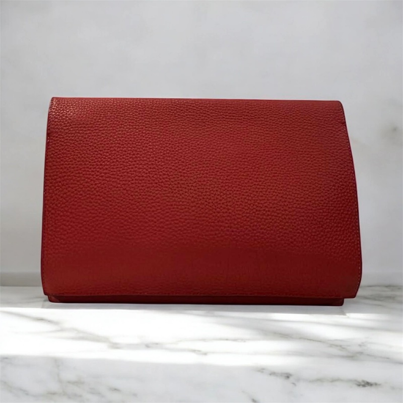 HERMES 全皮革手拿包 紅色-2