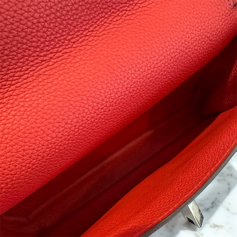 HERMES 全皮革手拿包 紅色-4