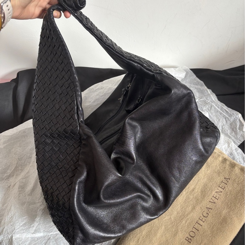 🖤bv 黑色編織打結和尚包 手提包 單肩包-0