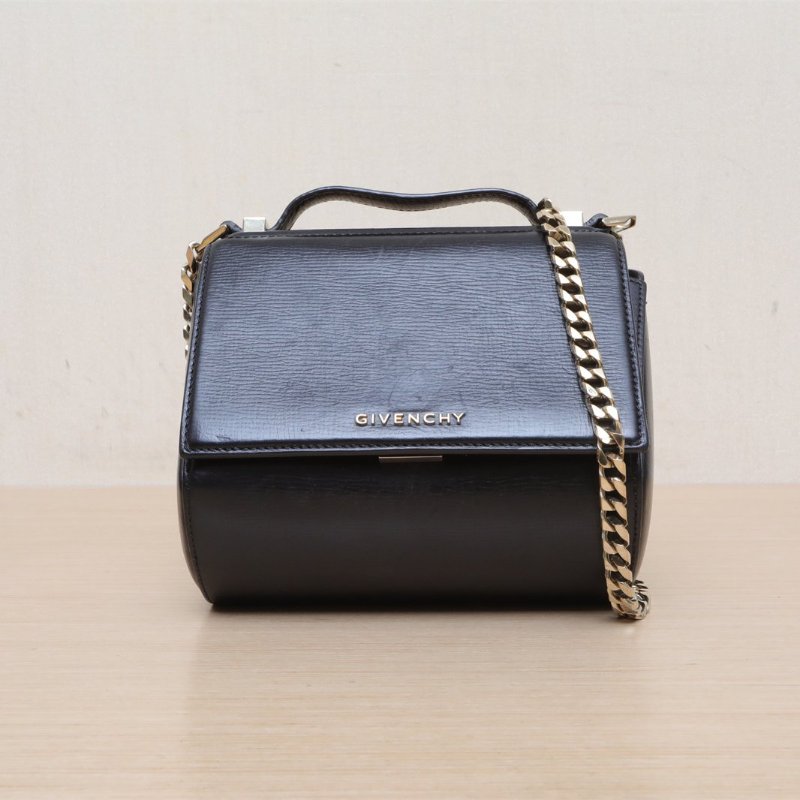 GIVENCHY 黑色牛皮潘多拉盒子包斜挎包肩背包-0