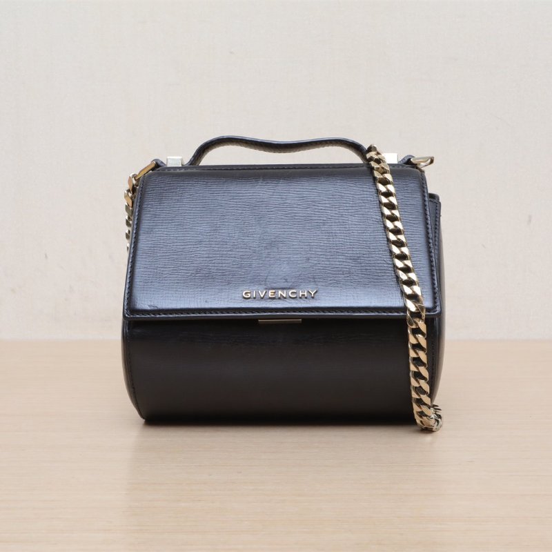 GIVENCHY 黑色牛皮潘多拉盒子包斜挎包肩背包-1
