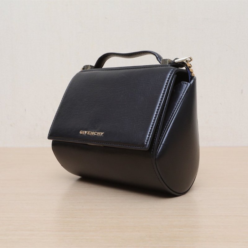 GIVENCHY 黑色牛皮潘多拉盒子包斜挎包肩背包-4