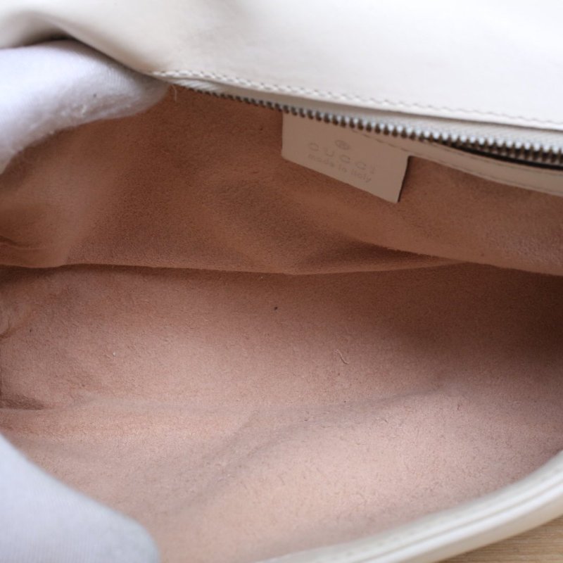 GUCCI GGMarmont肩背包小號26白色牛皮金扣肩背包-3