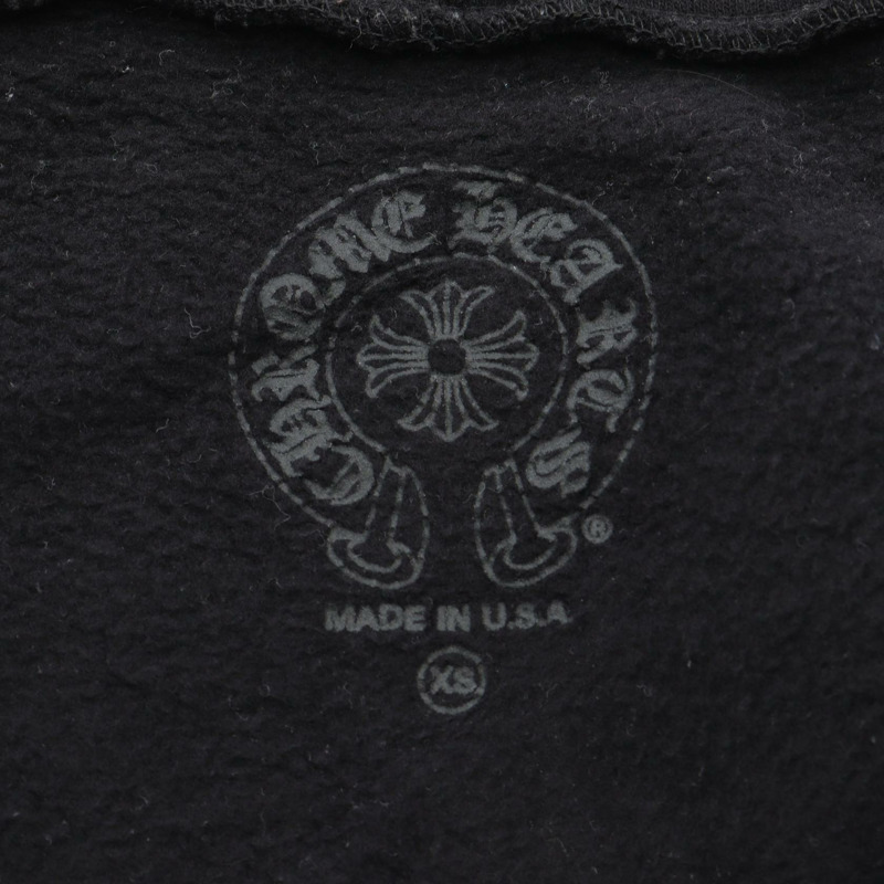 鉻心 (CHROME HEARTS) 連帽衛衣,拉鍊款,純棉材質,黑色,XS碼,二手男款-2